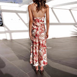 Coachella Music Festival Outfits Spring and Summer Dress Vintage Printed Sexy Slit Midi Dress