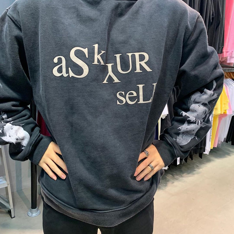 Askyurself Hoodie Distressed Hooded Hoodie