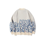 Men Sweater Cartoon Jacquard Knitted Sweater Men's Street Fashion Loose