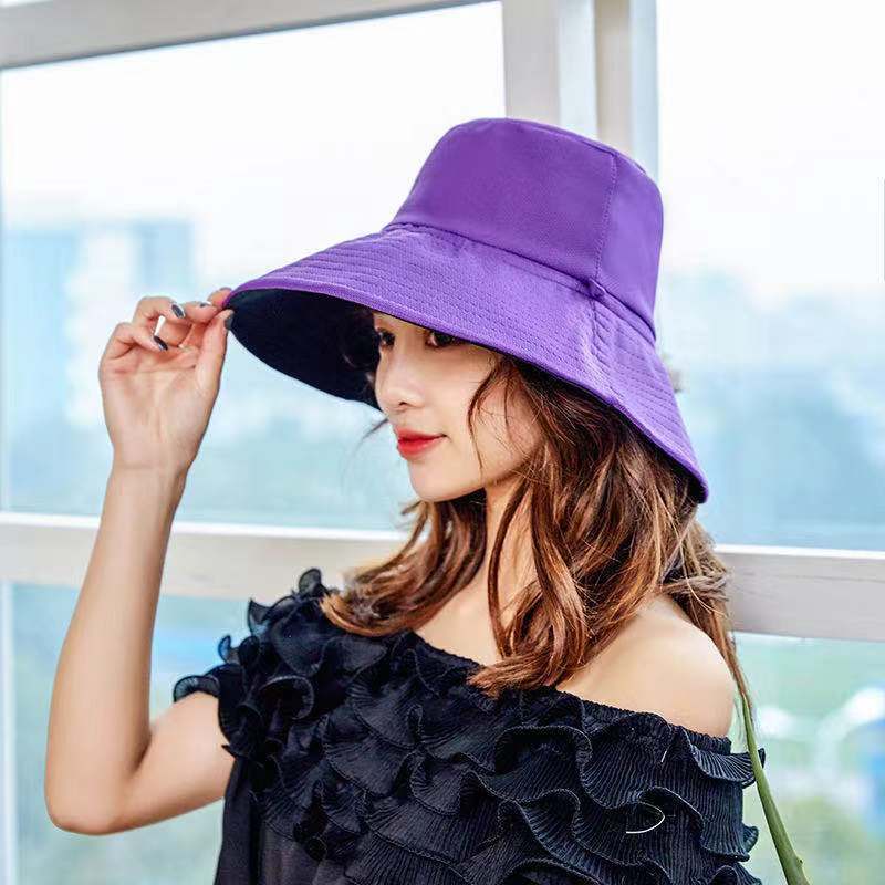 Women Bucket Hat Bucket Hat Sun Protection Double-Sided
