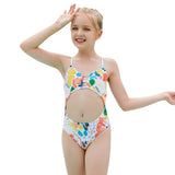 Children Swimsuit Open Back Swimsuit Graffiti