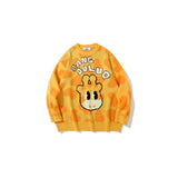 Man Fall Outfits Cartoon Bear Sweater Male Student Loose Fashion Sweater
