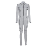 Fall Lapels High Waist Hip Lift Tight Sports Jumpsuit for Women