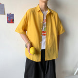 Men Shirts Short Sleeve Shirt Baggy Coat