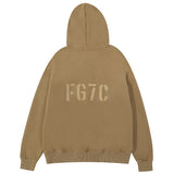 Kanye West Sunday Service Hoodie Fg7c Three-Dimensional Flocking Letter Fleece Hooded Sweater