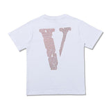 Vlone Men And Women Couple Personality Plus Size Retro Sports Short Sleeve Tshirt