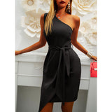 MIDI Mauve Cocktail Dress Solid Color Party Dress Dress