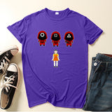 Squid Game Costume 2D Digital Creative Printing Casual Short Sleeve T-shirt