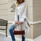 Women Cardigan Knit Sweater Autumn and Winter Women's Striped Sweater