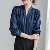 Gloria Vanderbilt Long Sleeve Satin Shirt