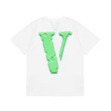 Vlone T Shirt Portrait Print Large V Short Sleeve High Street Men And Women Half Sleeve