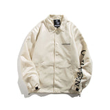 Man Fall Outfis Autumn New Simple Alphabet Cartoon Bear Printed Casual Jacket Couple's Tops