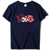 Valentine's Day T Shirt Short-Sleeved T-shirt Men's and Women's Love Printed round Neck Spring and Summer