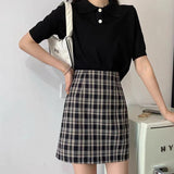 MIDI Mauve Skirt Summer Tartan Skirt A- Line Skirt High Waist Hip-Wrapped Skirt