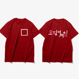 Squid Game Costume Short Sleeve Loose Crew Neck T-shirt Top