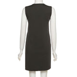 Summer Sexy Sleeveless Split Sheath Print Loose Street Shot Dress for Women