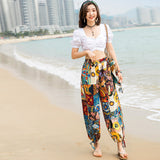 Coachella Music Festival Outfits Summer Beach Pants Women Loose plus Size Vintage Trousers Women