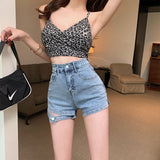 Women Jean Shorts Design Denim Shorts for Women High Waist Loose Wide Legs Hot Pants