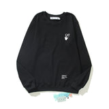Off White Sweatshirts Printed Crew Neck Sweatshirt Ow Loose Bottoming Shirt