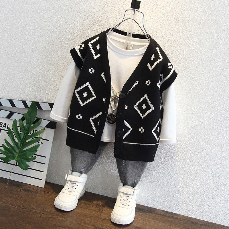Toddler Boys Jackets Boys' Sweater Vest V-neck Cardigan