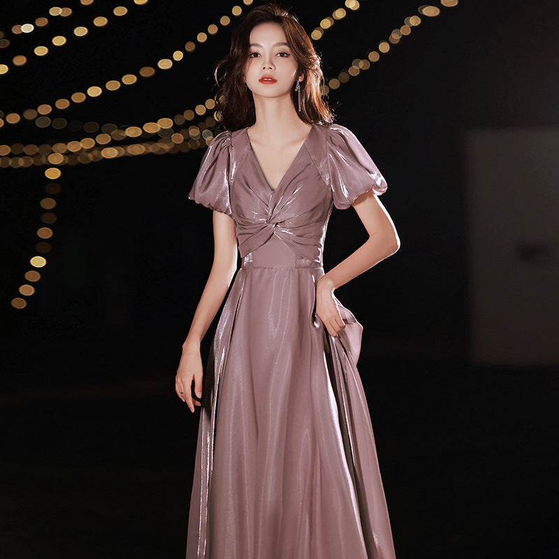 Mauve Dress Bridesmaid Purple Evening Dress Gown