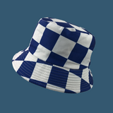Vintage Check Bucket Hat Black and White Plaid Chessboard Plaid