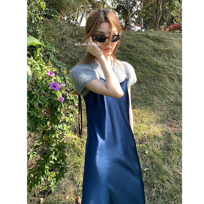 Emerald Green Dress Slip Dress with Temperament Straight inside