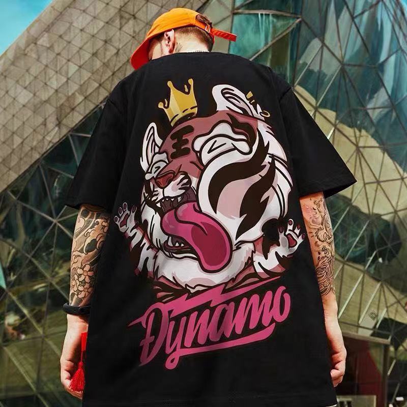 Men T-Shirts Printed Loose Half Sleeve