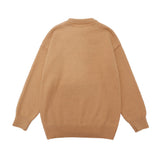 Men Sweater Cartoon Stickers Cloth Printing Knitwear Men's Street Pullover