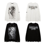 Man Fall Outfits Long Sleeve T-shirt Casual Crew Neck Top Men and Women Hip Hop Loose