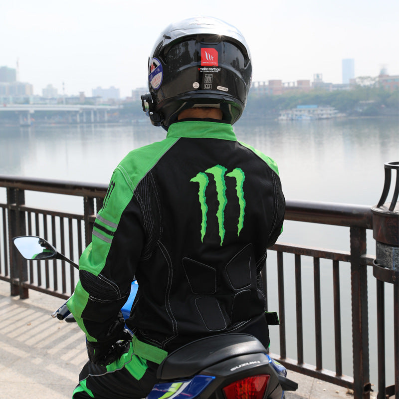 Monster Energy Biker Jacket Summer Men'S Jacket Thin With Protective Gear