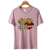 Valentine's Day T Shirt Men's and Women's Heart Printing Pullover Cotton Short Sleeve Women's T-shirt