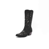 Beth Dutton Shoes Embroidered Rhinestone Women's Large Size Women's Shoes Knee-High Boots
