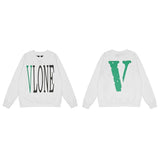 Vlone Sweatshirt Green Large V Round Neck Sweater Loose Casual