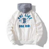 Varsity Jacket Men'S Thin Pilot Jacket Women'S Couple Trendy Youth Street Dance Hip-Hop Baseball Uniform Hooded Jacket