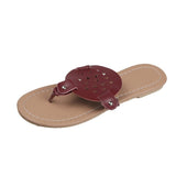 Women Open Toe Sandals Flats Summer Casual Flat Multi-Color Flip-Toe Large Size Shoes