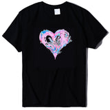 Valentine's Day T Shirt Short Sleeve Heart Printing Casual Summer Top
