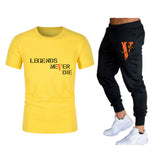 Vlone T Shirts & Pants 2 Piece Set T-Shirt Men'S Suit Printed Sports