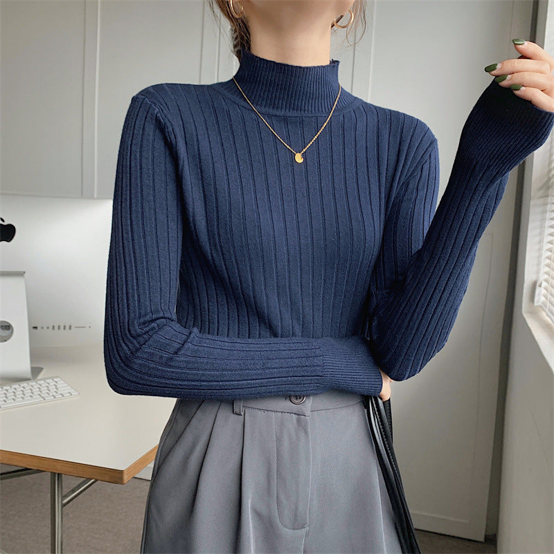 Gloria Vanderbilt Inner Mid-Collar Tight Fashionable Sweater Top Mock Neck Sweater