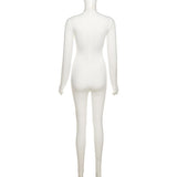 Fall Women's Clothing Sexy Cutout High Waist Tight Long Sleeve Sports Casual Fitness Jumpsuit
