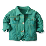 Children Jean Jackets Spring Denim Tie-Dyed Denim Jacket Ripped Jacket