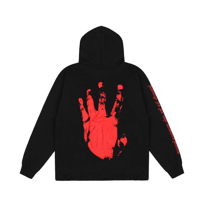 Kanye West Sunday Service Hoodie Palm Print Hoodie Fleece-Lined