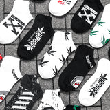 Off White Socks Short Socks Men's and Women's Basketball Sports Ankle Socks Hip Hop Socks