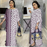 African Dashiki Dress Stripe Polka Dot Dress