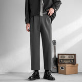Men's Pants Autumn Pants Men's Loose Straight Trousers Solid Color Casual