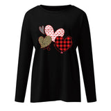 Valentine's Day T Shirts Couples Heart Printing Women's Shirt off-Shoulder Long Sleeve