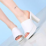 Platform Heels for Women Summer Chunky Heel Non-Slip Peep Toe Shoes