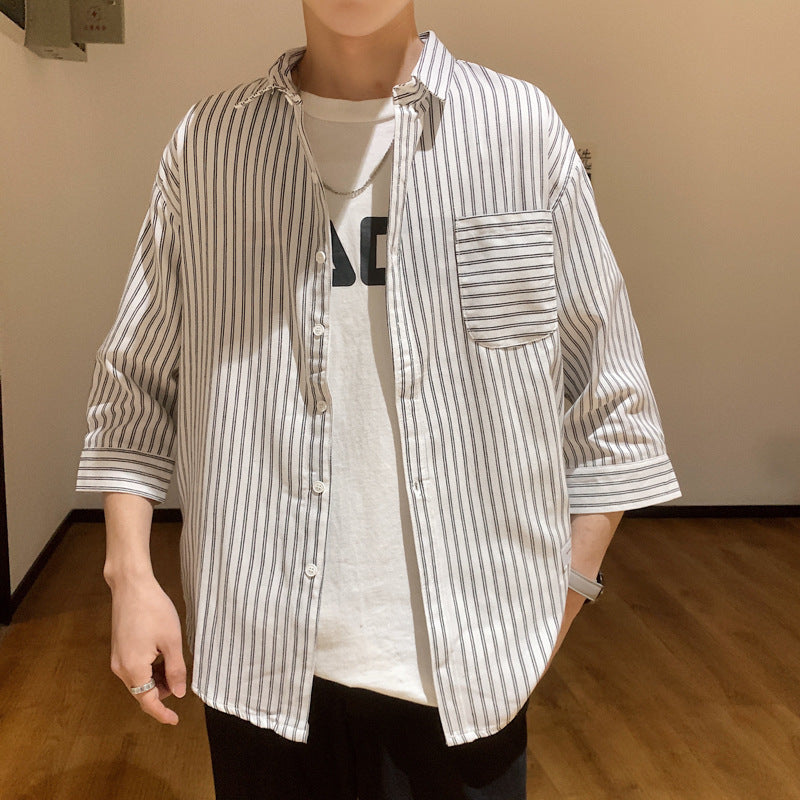 Men Jackets 3/4 Sleeve Stripes