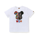 Bape Bearbrick T Shirt Beii & Bape Classic Pattern Summer Pure Cotton Same Style For Men And Women