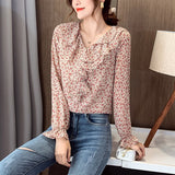 Gloria Vanderbilt Belly Western Style Small Shirt New Small Floral Flounce Chiffon Shirt